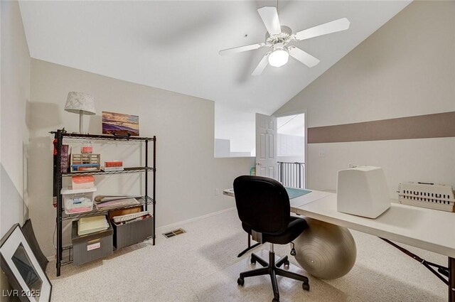 2925 Wigwam Pkwy Unit 123, Henderson, NV 89074 - office with carpet flooring, ceiling fan, and vaulted ceiling