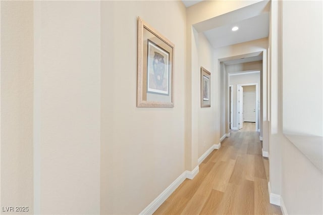 12168 Dorada Coast Ave, Las Vegas, NV 89138 - corridor with light wood-type flooring and recessed lighting