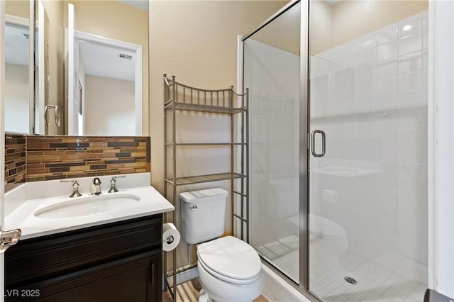 12168 Dorada Coast Ave, Las Vegas, NV 89138 - full bathroom with backsplash, vanity, and a stall shower