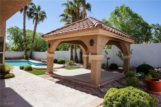 2208 Fiero Dr, Las Vegas, NV 89134 - fenced backyard featuring a patio area and a gazebo