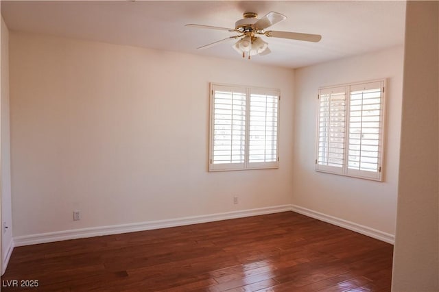 2208 Fiero Dr, Las Vegas, NV 89134 - unfurnished room with dark wood-style floors and ceiling fan
