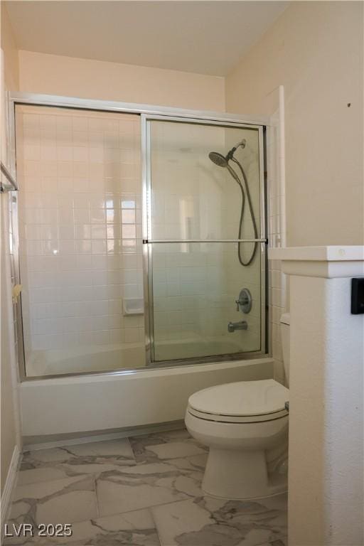 2208 Fiero Dr, Las Vegas, NV 89134 - bathroom with marble finish floors and combined bath / shower with glass door