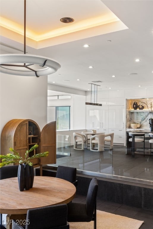 1491 Reims Dr, Henderson, NV 89012 - dining area featuring a raised ceiling and recessed lighting