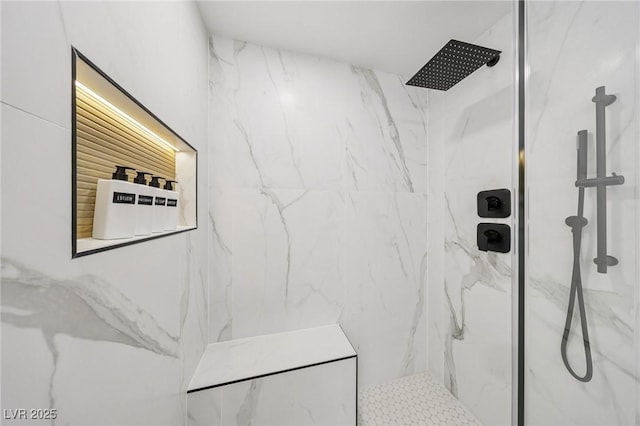 9900 Summer Ash Ct Unit 103, Las Vegas, NV 89134 - bathroom featuring a marble finish shower