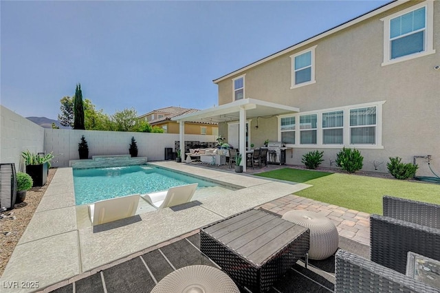 2940 Duverney Ave, Henderson, NV 89044 - view of pool with a grill, a patio, and a fenced backyard