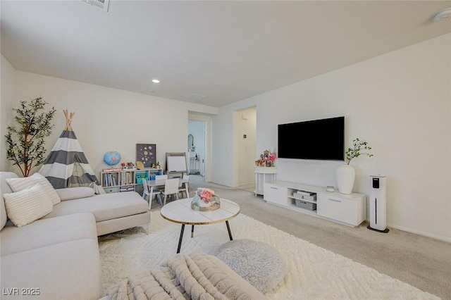 2940 Duverney Ave, Henderson, NV 89044 - living area featuring light colored carpet and recessed lighting
