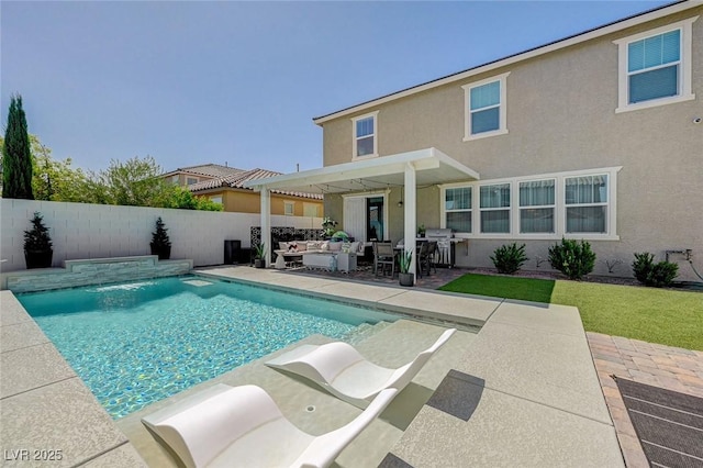 2940 Duverney Ave, Henderson, NV 89044 - view of swimming pool with an outdoor living space, a patio area, and a fenced backyard