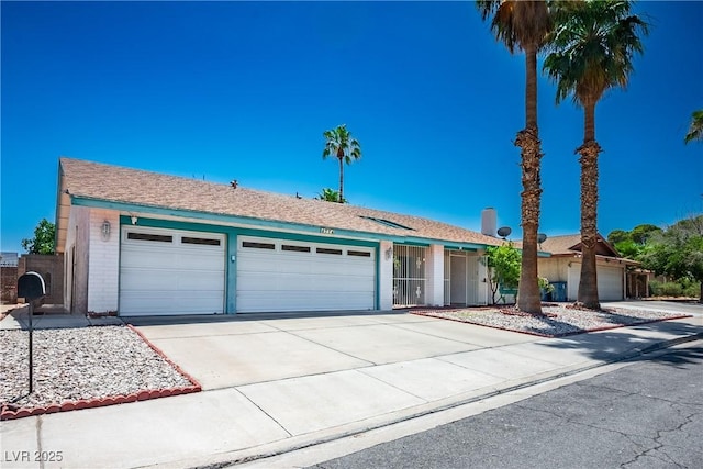 4774 Walteta Way, Las Vegas, NV 89119 - ranch-style home with an attached garage, driveway, and brick siding