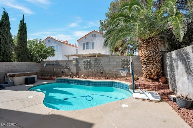 9449 Amber Valley Ln, Las Vegas, NV 89134 - view of swimming pool with a patio and a fenced backyard