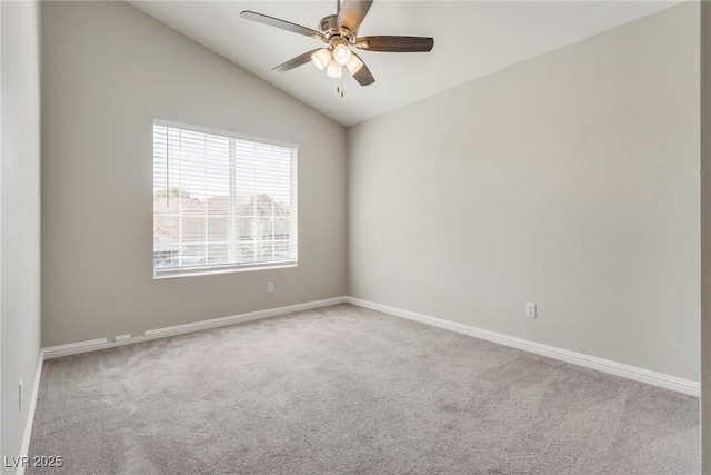 7816 Calico Flower Ave, Las Vegas, NV 89128 - empty room with carpet flooring, ceiling fan, and vaulted ceiling