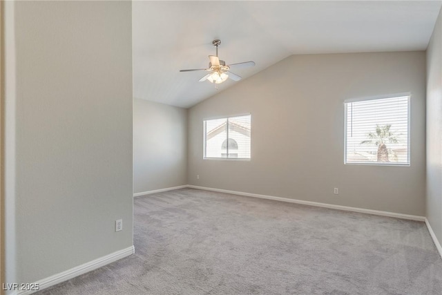 7816 Calico Flower Ave, Las Vegas, NV 89128 - unfurnished room with a ceiling fan, carpet, and vaulted ceiling