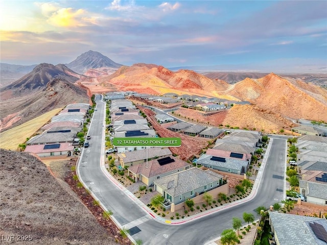 32 Tatahatso Point St, Henderson, NV 89011 - aerial view at dusk of a mountain view and a residential view