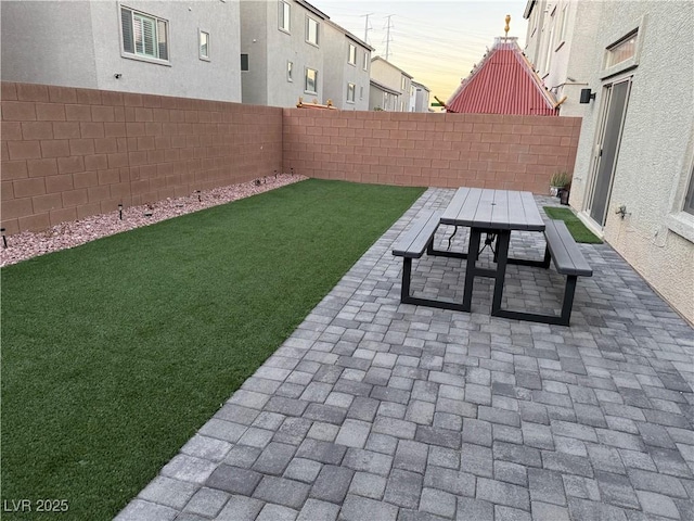 10411 Rose Palisade St, Las Vegas, NV 89141 - fenced backyard featuring a patio and outdoor dining space
