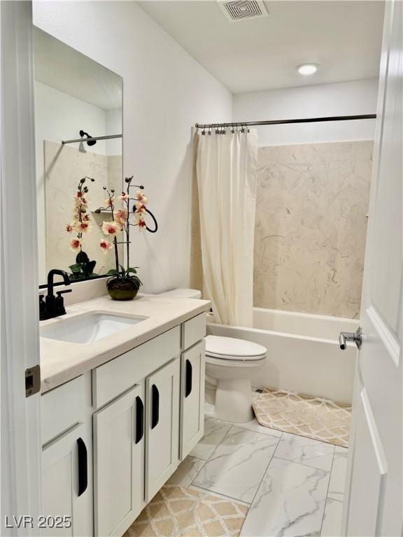 10411 Rose Palisade St, Las Vegas, NV 89141 - full bath featuring shower / tub combo, vanity, and marble finish floors