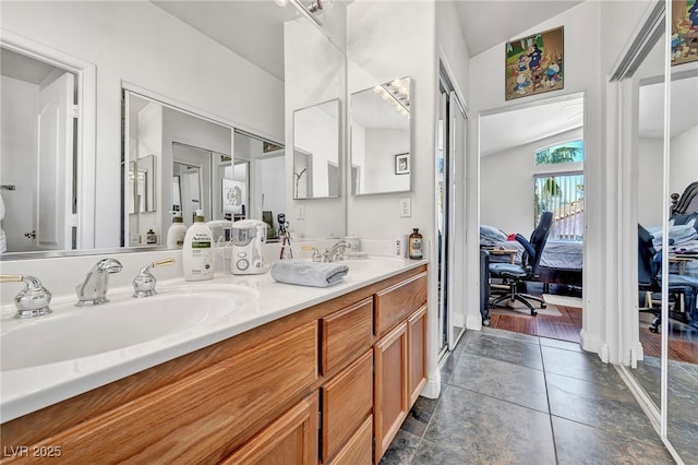 2180 Polynesia Cir, Henderson, NV 89074 - full bathroom featuring double vanity and tile patterned flooring