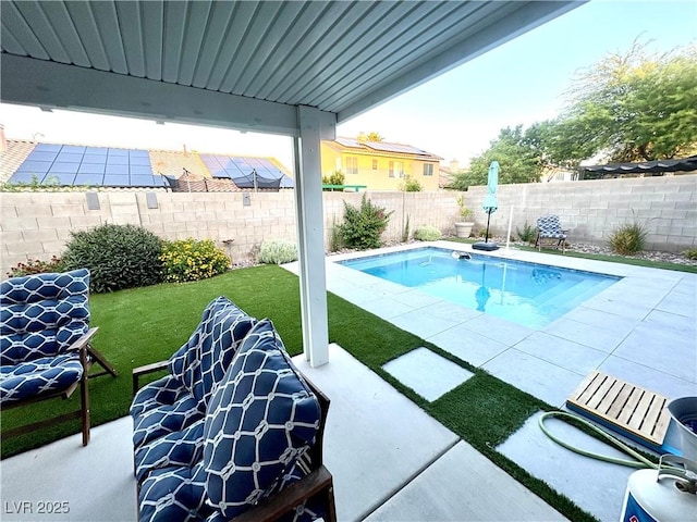 8926 Termoli St, Las Vegas, NV 89123 - view of swimming pool with a fenced backyard and a patio area