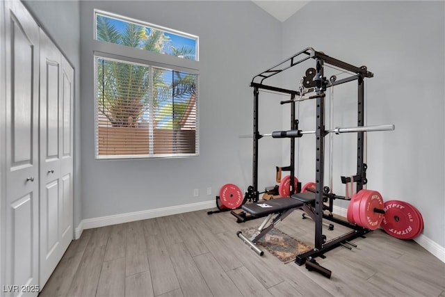 5509 Rose Thicket St, Las Vegas, NV 89130 - workout area featuring wood finished floors
