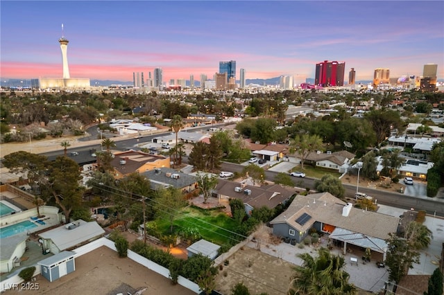 2400 Llewellyn Dr, Las Vegas, NV 89102 - aerial view at dusk of a skyline view