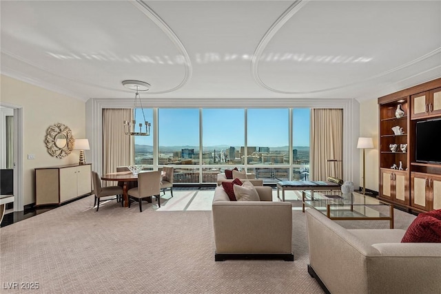 2000 Fashion Show Dr Unit 6109, Las Vegas, NV 89109 - living area featuring expansive windows and ornamental molding