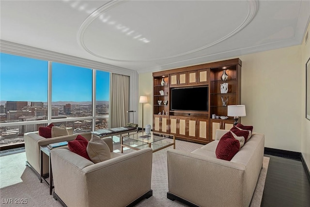 2000 Fashion Show Dr Unit 6109, Las Vegas, NV 89109 - living room with a wall of windows and carpet floors