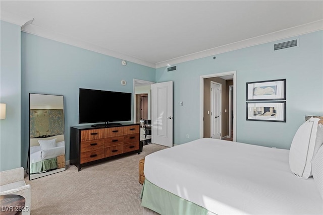 2000 Fashion Show Dr Unit 6109, Las Vegas, NV 89109 - bedroom featuring light carpet and crown molding