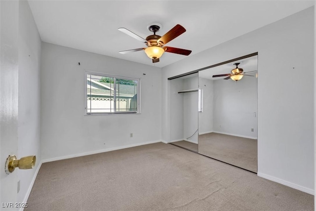3746 E Harmon Ave, Las Vegas, NV 89121 - unfurnished bedroom with carpet floors, a closet, and a ceiling fan