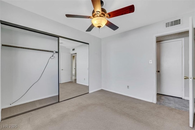 3746 E Harmon Ave, Las Vegas, NV 89121 - unfurnished bedroom featuring carpet floors, a closet, and a ceiling fan