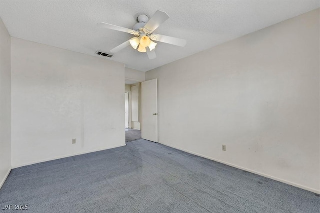 3746 E Harmon Ave, Las Vegas, NV 89121 - empty room with carpet, a ceiling fan, and a textured ceiling