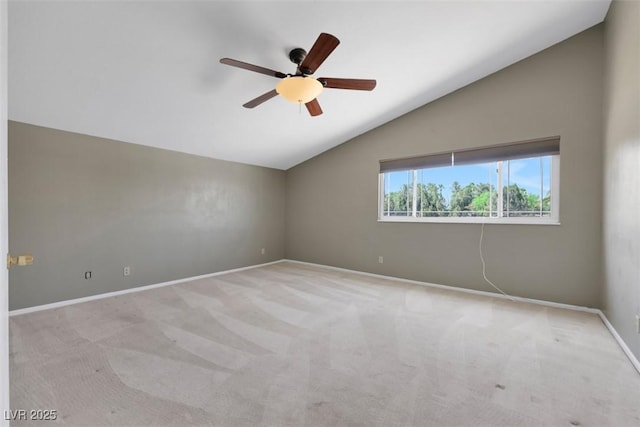 3746 E Harmon Ave, Las Vegas, NV 89121 - carpeted empty room with lofted ceiling and a ceiling fan
