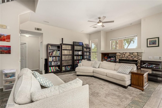 1798 Lakewood Dr, Henderson, NV 89012 - living room featuring ceiling fan