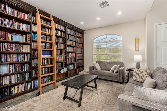 1798 Lakewood Dr, Henderson, NV 89012 - sitting room with bookshelves and recessed lighting