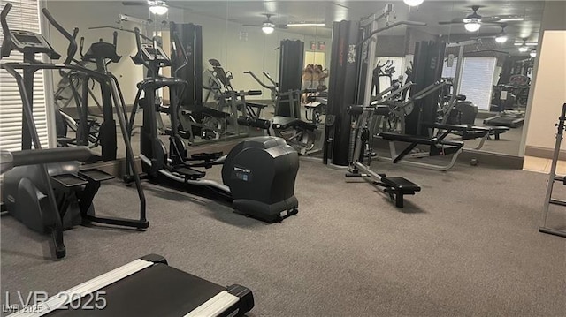 2606 S Durango Dr Unit 142, Las Vegas, NV 89117 - workout area featuring ceiling fan