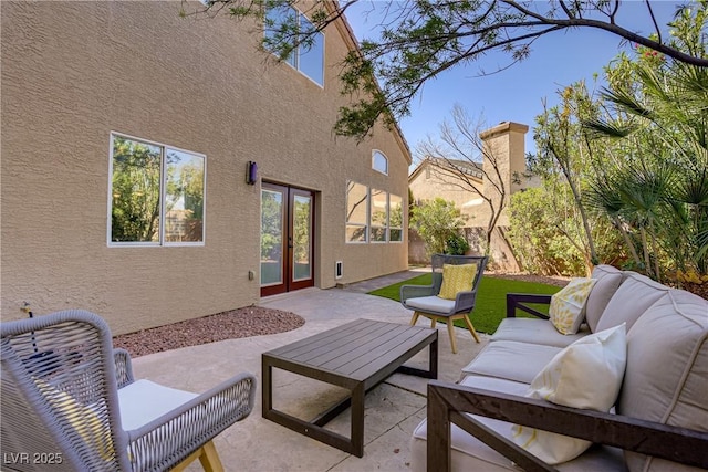 3420 Lockport St, Las Vegas, NV 89129 - view of patio / terrace with french doors and outdoor lounge area