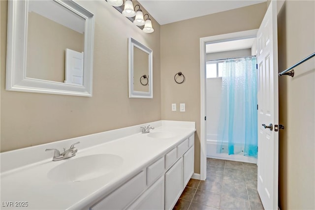 3420 Lockport St, Las Vegas, NV 89129 - bathroom with double vanity and tile patterned flooring