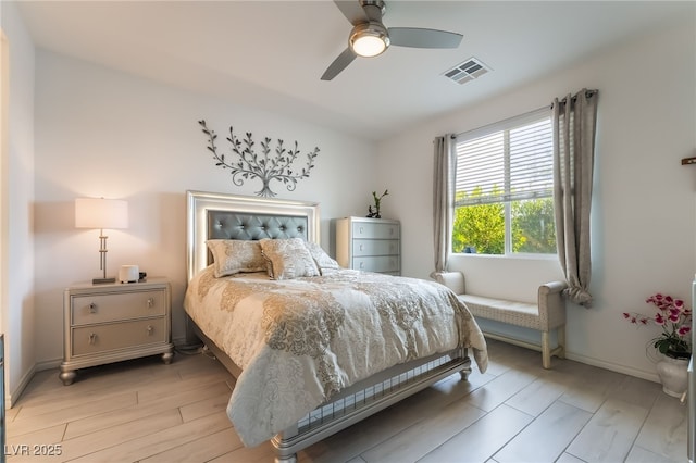 3782 Neblina Dr, Henderson, NV 89052 - bedroom with light wood finished floors and a ceiling fan