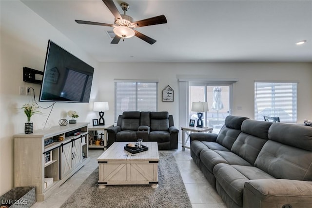 10939 Cheshire Woods Ave, Las Vegas, NV 89166 - living area featuring a ceiling fan