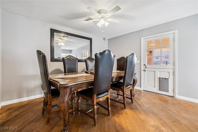 3930 Maranatha Cir, Las Vegas, NV 89103 - dining space with ceiling fan and hardwood / wood-style floors