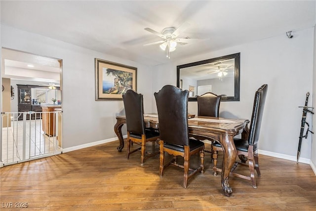 3930 Maranatha Cir, Las Vegas, NV 89103 - dining area featuring ceiling fan and wood finished floors