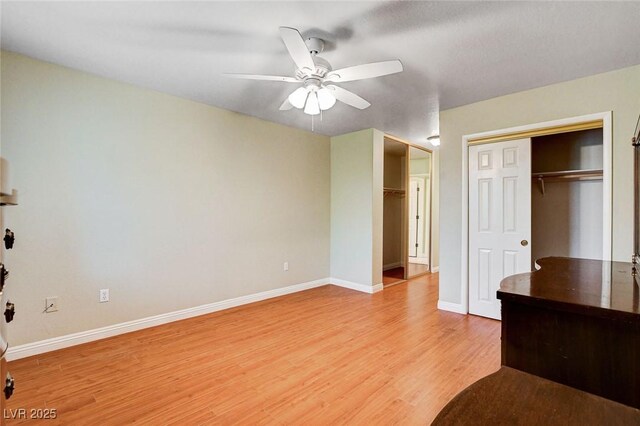 2851 S Valley View Blvd Unit 1039, Las Vegas, NV 89102 - unfurnished bedroom featuring light wood-style flooring and ceiling fan