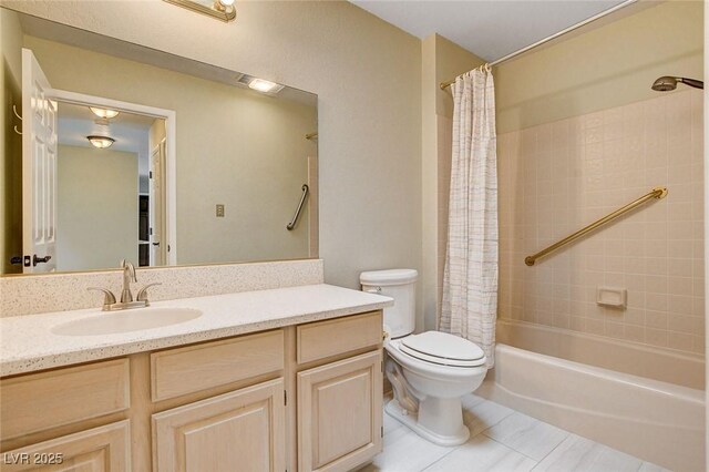 2851 S Valley View Blvd Unit 1039, Las Vegas, NV 89102 - bathroom featuring vanity, shower / tub combo, and tile patterned flooring