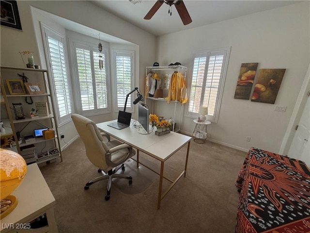 1146 Olivia Pkwy, Henderson, NV 89011 - home office with ceiling fan and carpet