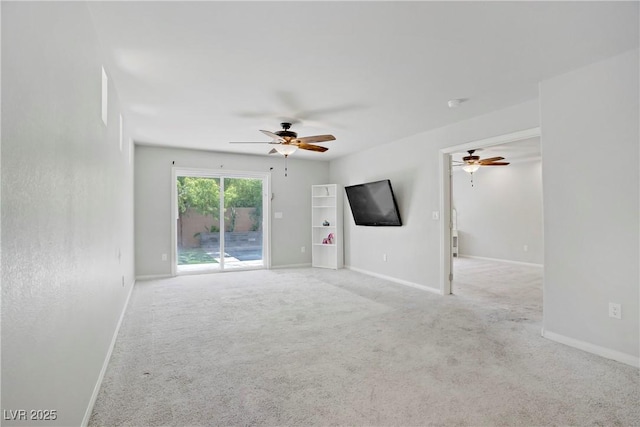 9784 Kodiak Island Ct, Las Vegas, NV 89141 - unfurnished living room featuring a ceiling fan and carpet flooring