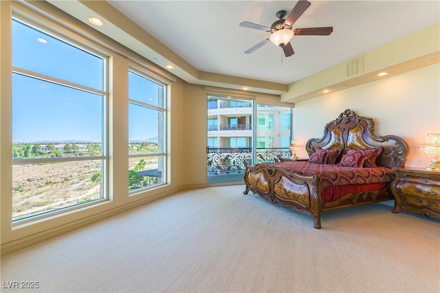 9101 Alta Dr Unit 301, Las Vegas, NV 89145 - bedroom with carpet floors, recessed lighting, and ceiling fan