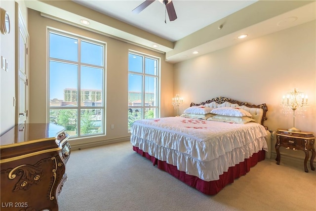 9101 Alta Dr Unit 301, Las Vegas, NV 89145 - bedroom featuring carpet, recessed lighting, and ceiling fan
