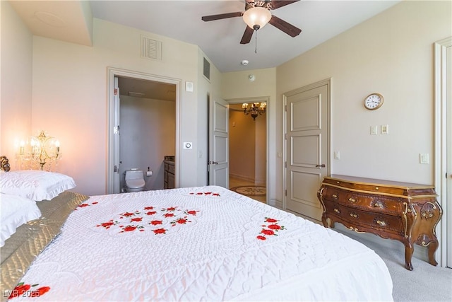 9101 Alta Dr Unit 301, Las Vegas, NV 89145 - bedroom with a chandelier, carpet, and ceiling fan