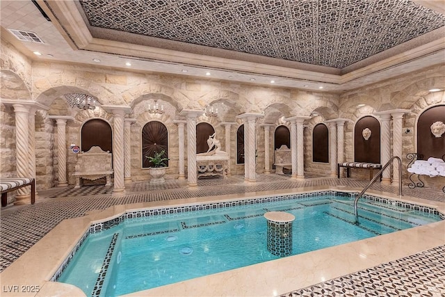 9101 Alta Dr Unit 301, Las Vegas, NV 89145 - view of swimming pool featuring a pool and decorative columns