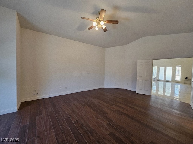 7720 W Agate Ave, Las Vegas, NV 89113 - unfurnished room featuring vaulted ceiling, wood finished floors, and a ceiling fan
