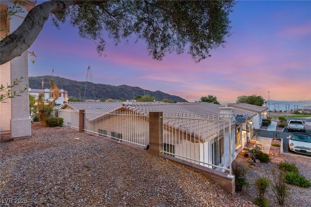 251 Big Horn Dr, Boulder City, NV 89005 - yard at dusk featuring a mountain view
