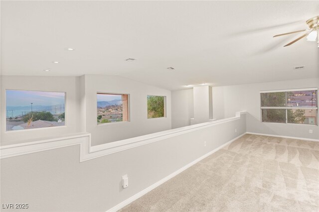 251 Big Horn Dr, Boulder City, NV 89005 - empty room with carpet, a ceiling fan, vaulted ceiling, and recessed lighting