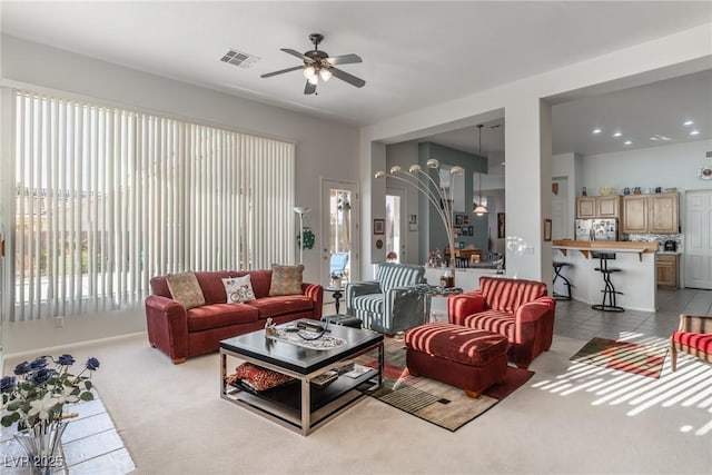 1239 N Hollywood Blvd, Las Vegas, NV 89110 - living room featuring a ceiling fan